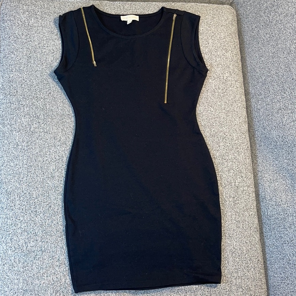 Nicki Minaj Zippered Mini Dress - Black